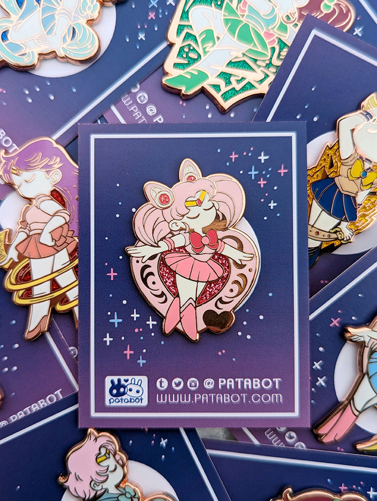 Glitter Pin - Chibi Moon